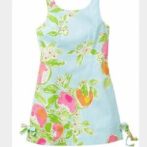 Lilly Pulitzer Girls Little Delia Dress Pool Blue Pink Lemonade NWOT size 10